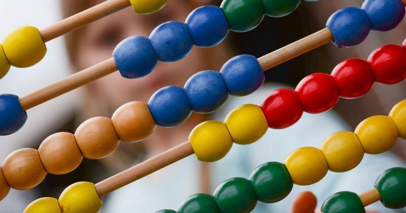 Bright colored abacus beads