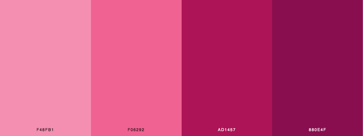 Lovers spot color palette with pink and burgundy colors