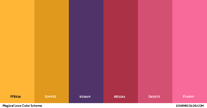 Magical Love Color Scheme - Palettes - SchemeColor.com