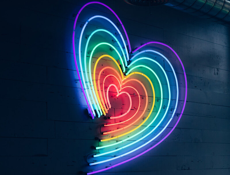 Neon Multicolored Heart