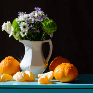 Oranges with Flower Pot