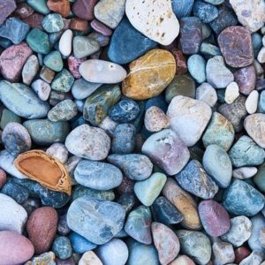 Different colored pebbles
