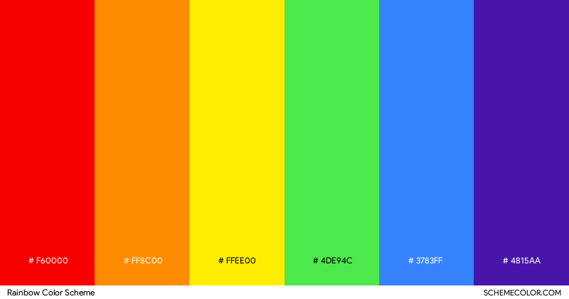 Rainbow color scheme