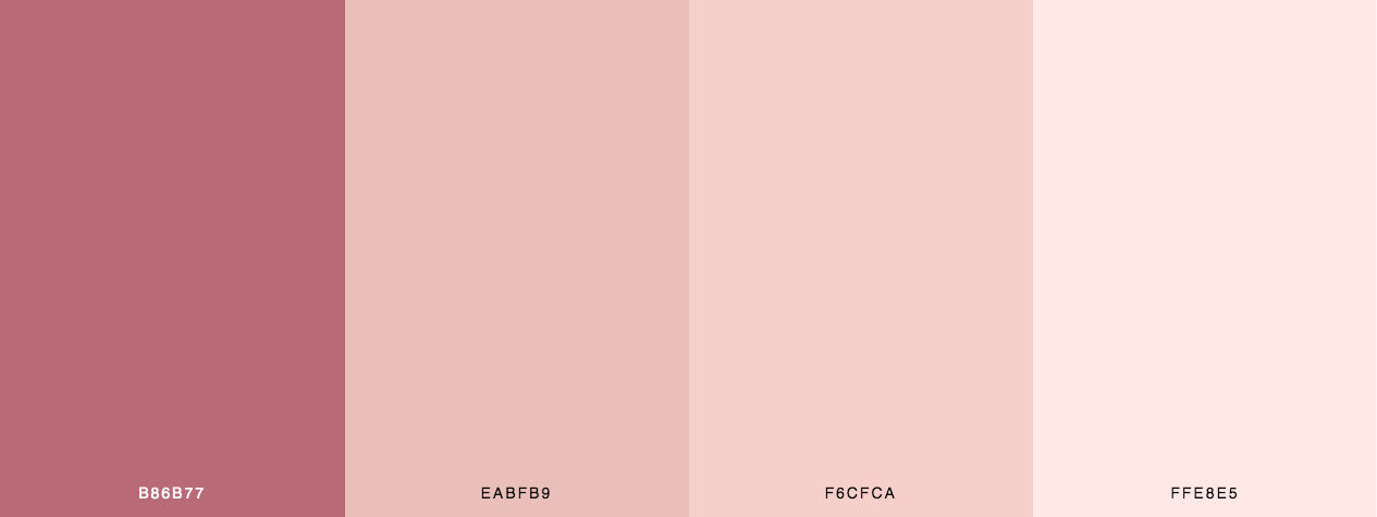 Rose gold and pink color palette