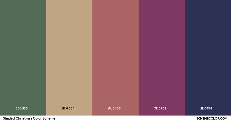 Shaded Christmas - color palette
