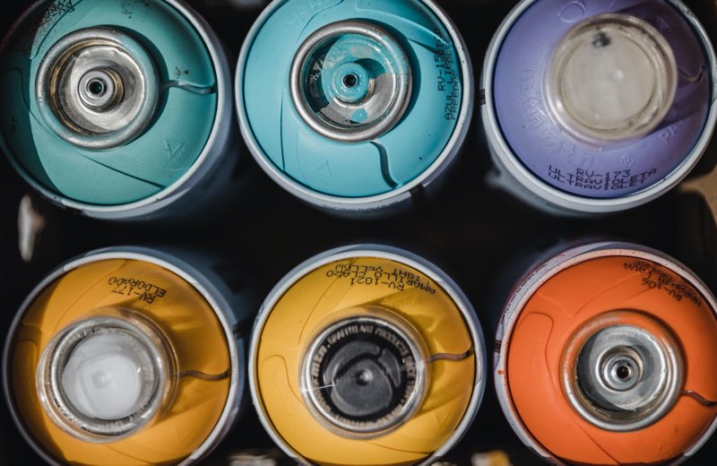 Colorful Spray Paint Cans