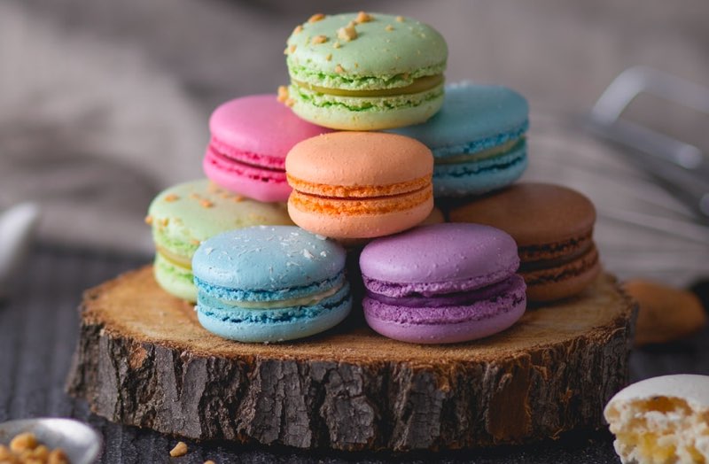 Tasty colorful macaroons