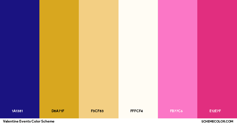 Valentine Events color scheme