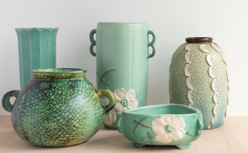 Various Green Vases