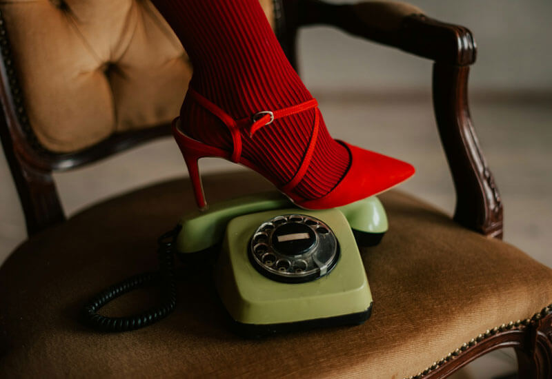 Woman Heel and Telephone Image