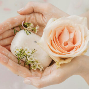 Woman with Soap and Roses - Image